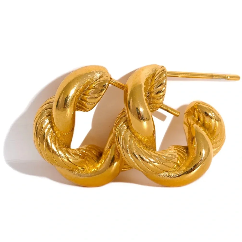 Elegant Gold Hoop Earrings - Picture 1 of 4